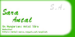 sara antal business card