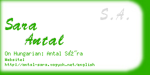 sara antal business card